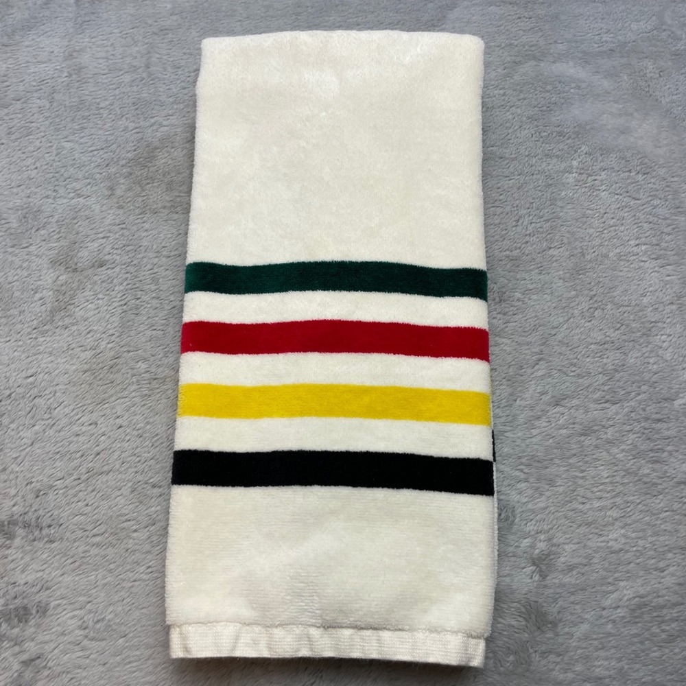 Pendleton Glacier Stripe Hand Towel Cream National Park Heritage Classic Cabin